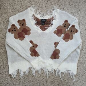 Teddy bear knit sweater